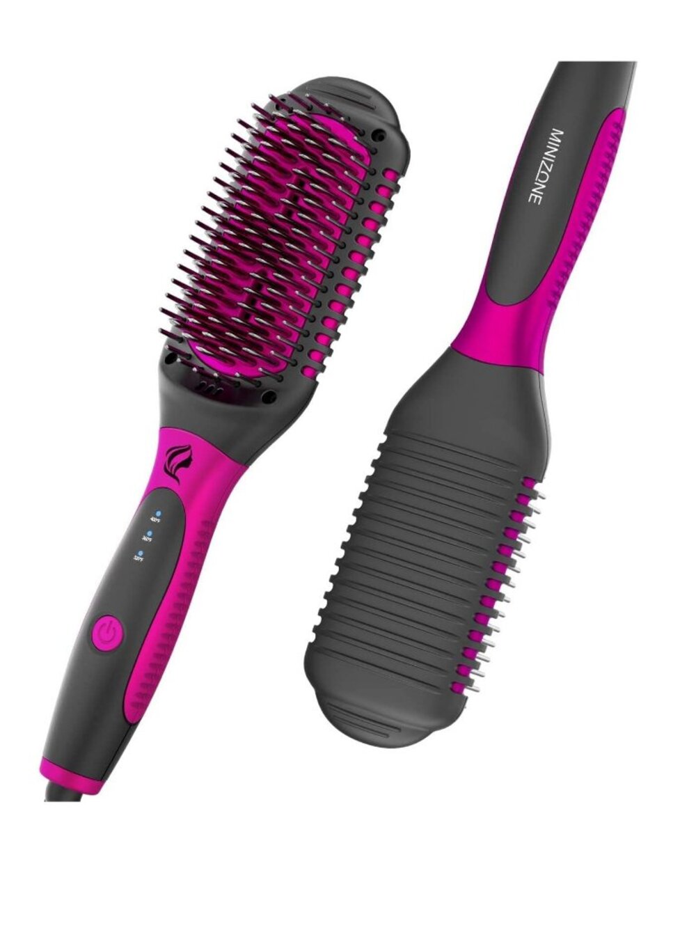 Hair Straightener Brush 2 in 1 Ionic Straightening Brush Auto-Off Safe